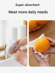 高吸水性一次性加厚厨房纸巾 - 印花多层速干清洁布，适用于油脂、地板、台面 - 重型通用厨房、客厅、露台、厨房巾、台面擦拭、除油、时尚家居用品、涤纶混纺（印花图案随机发送）、家庭清洁、厨房清洁、派对清洁 - 彩色 - 查看 4