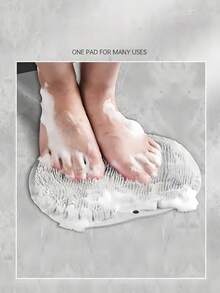 1 件装硅胶懒人背部抓挠器、吸盘浴室壁挂式背部抓挠器、足部抓挠垫 - 灰色 - 查看 5