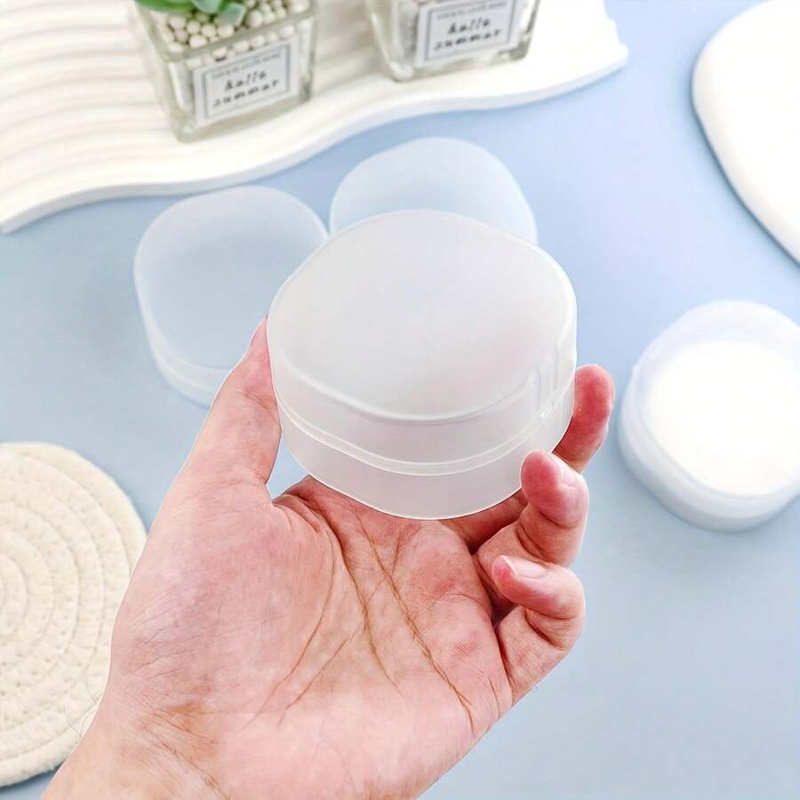 1/2/3 Hộp nhựa tròn trong suốt nhỏ - Hộp đựng mỹ phẩm & đồ tẩy trang di động, Thiết kế du lịch kín đựng cọ, bi, hạt - Hộp đựng đồ dùng trong phòng tắm & bàn trang điểm bền, Hộp đựng đồ tẩy trang, Bề mặt nhẵn, Hộp đựng trong suốt Hộp nhựa tròn trong suốt - Nhiều màu - Xem 1