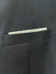 Men's Fashion Mandarin Collar Jacket, Business Suit, Pockets Unsealed, Suitable For Casual Outings - Black - View 6