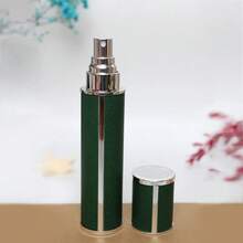 Atomizador de perfume de vidrio envuelto en cuero de lujo de 10 ml, atomizador de perfume recargable mini portátil, contenedor cosmético libre de BPA - verde - Ver 2