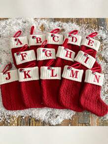 Capital Letter Christmas Stocking Decorations, Christmas Stockings, Double-Sided Fireplace Stockings, Party Decorations, New Year Party Favors, Personalized Initials Stockings, Family Holiday Christmas Party Decorations, Birthday, Christmas, Christmas Decorations, Christmas Tree Decorations, Baby Shower, Baby Supplies, Holiday Decorations, Baby Party Supplies. Party Props, Party Decorations