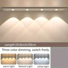 1pc Under Cabinet Lighting, Motion Sensor Indoor Light, Closet Lights, Cat's Eye Hill Light, Three Different Lighting Colors, Adjustable Brightness, USB Charging, Suitable For Lighting In Bedrooms, Living Rooms, Kitchens, Cabinets, LED Lights,Night Light - Three Colors Of Light - View 15