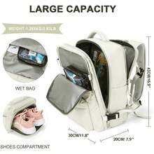 43x30x20cm Large Capacity Multifunctional Backpack, With Shoe Compartment, Dry And Wet Separation, Computer Compartment, USB Charging, Versatile Energy Five Colors, Travel Essential, Convenient Waterproof Large Capacity Backpack, Multifunctional Storage, Suitable For Commuting And Travel, Essential Large Capacity Backpack, Business Trips, Commuting, Travel Easy Storage, Simple And Stylish, Suitable For Short And Long Distance Travel, Vacation, Going Abroad, Visiting Relatives, Sports, Outdoor, Meet Your Travel Needs - Beige - View 3