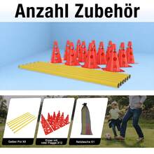 12 PCS Multi-Function Cones, Sports Push-In Hurdle Set, Push-In Hurdle Set Coordination Training, Can Be Used For Obstacle Training, Rotation Training - Red - View 5
