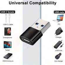 4pcs USB To USB C Adapter, USB C To USB 3.0 OTG, Micro USB To USB C - Compatible With Pro, For SamSn For Galxy, Smartphones, Laptops, In-Car Use & More - Black - View 8