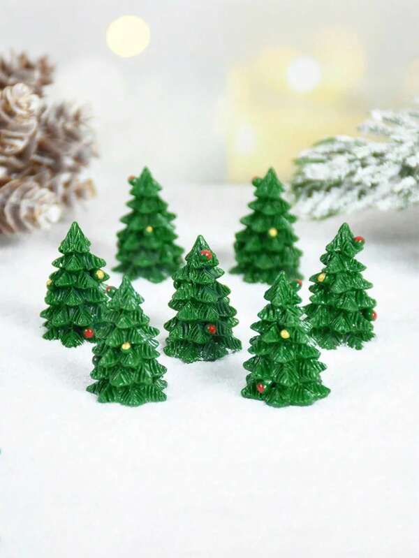 100 piezas/50 piezas/20 piezas/10 piezas/5 piezas/1 pieza Árbol de Navidad en miniatura para mundo de hadas DIY, accesorios perfectos para decoración personalizada, adornos de árbol de Navidad para micropaísaje, adecuado para escaparates de tiendas, fiestas temáticas, regalos navideños y accesorios de eventos