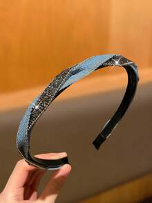 1/2/3pcs Vintage Denim Braided Headband For Women, Blue Tones, Versatile Fashion Headwrap For Washing Face & Hair ,Hair Hoop Hairband For Women Hair Accessories Head Accessories - Multicolor - View 13