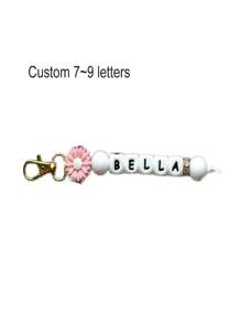 1 pieza Llavero de silicona con margarita personalizada, hebilla con nombre personalizado, regalo conmemorativo, regalo de Año Nuevo (personalizable de 1 a 3/4 a 6/7 a 9/10 a 12 caracteres)