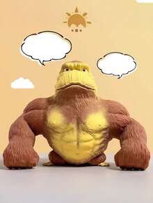 1/3个弹力橡胶大猩猩玩具，圣诞礼物，乳胶填充恶作剧娃娃，创意搞笑恶搞玩具，柔软可爱，可自由拉伸，用于缓解压力和焦虑，办公室和旅行减压玩具，玩具，抗压，派对游戏 - 彩色 - 查看 6