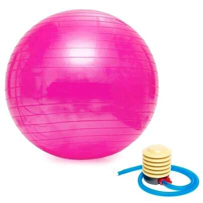 Bola Pilates Yoga Abdominal 55cm com Bomba manual para Inflar