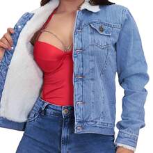 Women Jackets - 淺藍色金屬鈕 - 查看 4