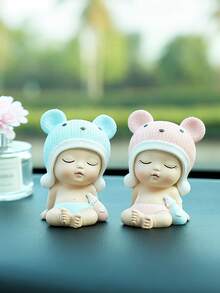 One Baby Bottle Doll Decorative Ornament, Blue And Pink Hat, Suitable For Gender Reveal Parties, Birthday Parties, Baby Shower Decorations. - Multicolor - View 7