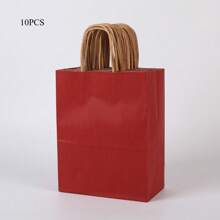 10/25个牛皮纸袋，圣诞礼品袋，礼品包装袋，带手柄的纸质礼品袋，适用于牛皮纸礼品袋，节日，新年，婚礼，生日糖果袋，派对礼物 - 彩色 - 查看 16