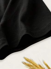 Band Merch T-Shirt - Black With Iconic Print, Machine Washable Casual Round Neck Tee Suitable For Fans, Spring/Summer Wear - màu đen - Xem 7