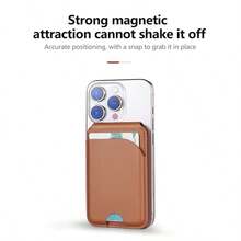 Magnetic Phone Wallet For IPhone 16/15/14/13/12 Pro/Max - MagSafe Compatible RFID Leather Card Holder Stick On Case, Strong Secure Attachment - Màu xanh lam - Xem 4