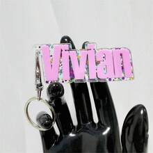 1 Pc Backpack Name Tag, Acrylic Keychain, Personalized Acrylic Name Tag, Name Keychain, Personalized Acrylic Keychain, Custom Name Keychain, Acrylic Keychain, Diaper Bag Tag, Lunch Box Tag, Kids Tag,Durable,Engraved,Stainless,Colorful,Cute,Adorable,Funny,Kawaii,Y2K,Stylish,Unisex,Casual,Custom,Personalized,Unique,Customized,Ideal Gifts For Him,Ideal Gifts For Her,Her,Boyfriend,Girlfriend,Family,Friends - Steel Keychain - View 19