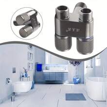 1 pezzo Valvola angolare in acciaio inossidabile ad alto flusso, 1 ingresso 2 uscite o 1 ingresso 3 uscite, rubinetto a 3 vie per lavatrice, valvola a triangolo a 3 controlli 4 vie o a 2 controlli 3 vie antiscivolo per bagno e toilette, con manopola girevole e nucleo in ottone a doppia apertura