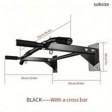 All Metal Household Wall Mounted Pull-Up Device, Requiring Drilling Installation, Fitness Single And Double Bars, Fitness Rings, Home Fitness Equipment, Used For Upper Limb Muscle Training, Core Muscle Exercise, And Multi-Functional Full Body Muscle Exercise - Black Wall Pull-up Rack - View 10