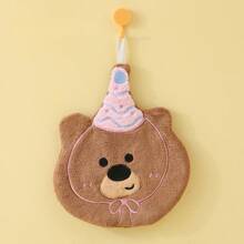 1pc,Stylish Cartoon Embroidery Hand Towel - Decorative Hanging Towel With 3D Plush Texture, Multi-Purpose Absorbent Kitchen & Bathroom Accessory For Modern Home Decor - Multicolor - View 9