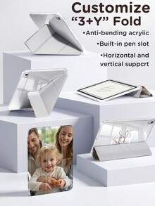 Ayotu Benutzerdefinierter Y-förmiger faltbarer iPad-Schutzhülle kompatibel mit iPad der 10. Generation, iPad Mini 4/5/6/7/9.7/10.2/10.5/10.9/12.9/Pro 11, Schutzhülle unterstützt Mehrwinkel-Einstellung, sechs Möglichkeiten zum Aufstellen des Ständers und einen integrierten Stiftschlitz. Der Stiftschlitz ist kompatibel mit iPad Air 11 Zoll (M2) - 2024 - Verschiedenfarbig - Übersicht 4