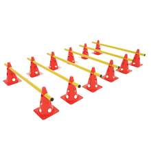 12 PCS Multi-Function Cones, Sports Push-In Hurdle Set, Push-In Hurdle Set Coordination Training, Can Be Used For Obstacle Training, Rotation Training - Red - View 4