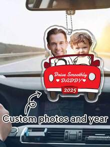 LICVIC Custom Acrylic Car Pendants,Personalized Car Accessories,Customized Car Ornaments,Father's Day Gifts,Customized Picture Gifts For Dad, Birthday Gifts With Photos And Text,Bag Ornaments,Keychain,Living Room,Bedroom Pendant,Customizable Couple Pictures,Family,Friends,Besties,Father,Mother,Unique Gifts