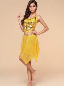 2 Pieces Dance Costume Adult Female Belly Dance Performance Costume National Stage Performance Costume Suit