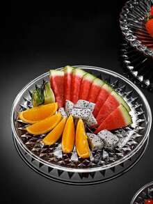 1/5 Stücke Acryl Prägung Kristall Obstplatte, kreative kleine zarte Haushalt Dessert Kuchen Snack Präsentationsplatte, Süßigkeitenschale, Kuchenteller, geeignet für den täglichen Gebrauch, geeignet für Snacks und Obst, vielseitig einsetzbar für Teegesellschaften und Dekorationen, geeignet für Cupcakes, Donuts, Obst, Küche, Weihnachtsgeschenk