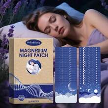 WOODSLEEP 32 Lavender Magnesium Night Patches With Coconut Oil & Lavender Essential Oil - Gentle Overnight Wear For Restful Sleep Support And Skin Moisturizing, Formaldehyde-Free Alcohol-Free Formula, Suitable For All Skin Types, Men & Women - Blue - View 2