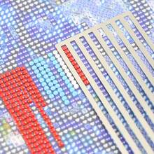 不锈钢钻石画尺轻便小钻石艺术尺钻石网格点钻对齐艺术工具DIY 5D钻石粘贴绘图工具配件 - 彩色 - 查看 9