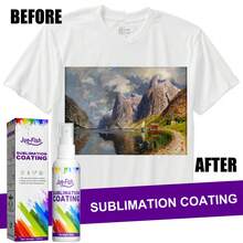 Jue-Fish Sublimation Coating Spray For Garments - 100ml White Bottle, Quick-Drying & High-Gloss Finish, Enhances Adhesion And Color Transfer, Perfect For T-Shirts, Hoodies, Tote Bags, And More, Easy One-Step Application. - 透明 - 查看 2