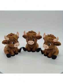 1pc 3D Printed Seated Highland Cow - Adorable Desk Pet For Office Cuteness & Farmhouse Aesthetic Fans - Charming Decor For Birthdays, Housewarmings & Farm Themed Parties, Modern Farm Decor For Minimalist Shelves - Multicolor - View 3