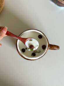 1pc 250ml Handmade Asymmetrical Ceramic Mug, Creative Coconut Shaped Coffee Cup, Underglaze Simple Ceramic Cup, Latte Cup, Oatmeal Cup, Breakfast Water Cup (No Spoon) - Multicolor - View 6