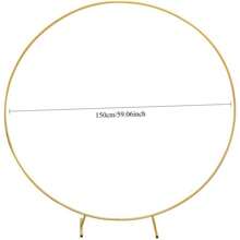 1 件金色婚礼拱门支架，派对装饰气球拱门，框架背景支架，尺寸 4 英尺 5 英尺 6 英尺 6.6 英尺 7.2 英尺 - 金色 - 查看 12