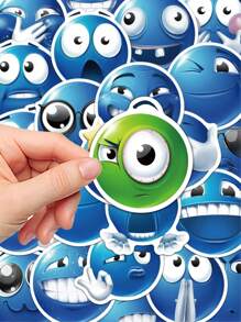 50张卡通蓝豆MEME贴纸滑板吉他行李笔记本电脑剪贴簿装饰创意贴纸 - 彩色 - 查看 8