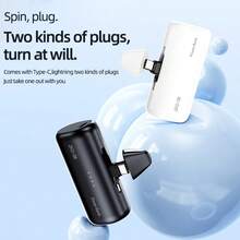 Sạc dự phòng mini 5000mAh, Pin sạc dự phòng siêu nhỏ cho điện thoại di động khi du lịch, Phù hợp với 15/15 Plus/15 Pro/15 Pro Max/Dành cho iPad Pro/Dành cho Samsung Android, v.v., Pin dự phòng khẩn cấp bỏ túi, Pin dự phòng di động USB, Quà tặng Pin dự phòng mini nhỏ gọn, Giao diện chuyển đổi xoay 90 độ, Phù hợp với mọi điện thoại di động, Phích cắm đuôi nguồn điện di động, Vật dụng thiết yếu khi đi du lịch, Phù hợp với bộ sạc Thích hợp cho kỳ nghỉ hè, Du lịch/Cắm trại ngoài trời và Nguồn điện dự phòng khẩn cấp Quà tặng cho gia đình, bạn bè, sinh nhật - trắng - Xem 7