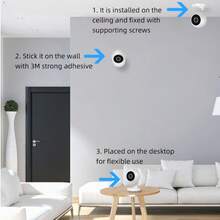 1pc Wireless WiFi Security Camera With Two-Way Audio, Indoor Home Nanny Cam For Baby/Elderly/Pet, With Mobile App, Suitable For Any Occasion - Multicolor - View 8