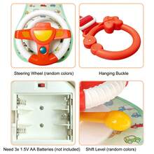 1pc Children's Steering Wheel Toy, Simulation Driving Puzzle Toys With Sounds, Baby Back Seat Car Pretend Play Driving Game, Travel Soothing Educational Toy For Toddler (Some Parts Are Sent Random)