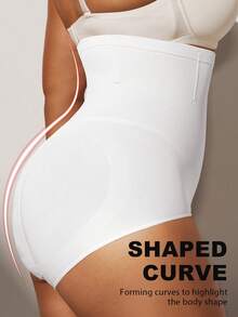 1件装女士高腰无缝塑身衣，强力收腹提臀，大码 - 白色 - 查看 5