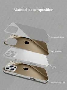 Ốp lưng điện thoại tối giản phong cách doanh nhân, họa tiết Apple màu bạc, thiết kế cong chuyển sắc, mặt kính cường lực độ nét cao, chống rơi vỡ, unisex, tương thích với iPhone 17/16 Pro Max/15 Pro/14 Pro Max/13 Pro Max/16 Pro/15 Pro Max/12 Pro Max/11/XS Max/7 Plus, tương thích với ốp bảo vệ chống rơi vỡ cho iPhone 13. - màu nâu - Xem 8