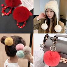 1 件/包彩色人造毛皮绒球吊坠带流苏，适用于 DIY 钥匙扣/鞋子/帽子/包包/耳环/发饰/笔饰/珠宝/服装配饰，直径 8 厘米 - 彩色 - 查看 9