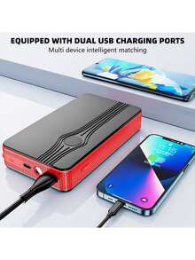 12V 6000mAh 便携式汽车应急启动电源 (6000mAh) | 适用于 2.0L 及以下汽油车的电池充电器/移动电源 - 完美应对道路紧急情况、偏远地区旅行和日常汽车保养 - 彩色 - 查看 6