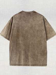 230g Washable, Fun College Dropout Student Print Double-Sided Washable T-Shirt, Suitable For Street Outdoor Adventure Travel, Ideal Gift For Family, Friends, And Colleagues - 咖啡色 - 查看 2