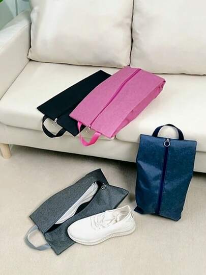 Bärbar dammtät skopåse, bekväm reseväska i nylon med robust dragkedja, vattentät ficka för skoorganisering, bärbar skopåse, klädförvaringsväska, fukttät och dammtät skopåse, lämplig för förvaring av sport och andra researtiklar, kläder, dagliga nödvändigheter förvaringsväska reseorganisatör dragskopåse skoskydd för män för kvinnor packkuber kryssningsartiklar semesterartiklar