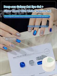 annies 5g Summer Deep Sea Sky Blue Cat Eye Sparkling Sequins Nail Polish Gel Set Semi Permanent Soak Off LED UV Nail Salon DIY 1pc/2pcs