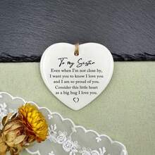 1 szt./5 szt. Uścisk dla wyjątkowej siostry, ceramiczny prezent przyjaźni, potraktuj to małe serduszko jak wielki uścisk, ceramiczna ozdoba, tabliczka/znak w kształcie serca