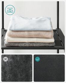 Clothes Wardrobe, Portable Closet, Clothes Garment Rack, 43 X 138 X 182 Cm, 3 Hanging Rods And Shelves, Large Capacity For Bedroom, Living Room, Laundry Room, Black - 黑色 - 查看 3