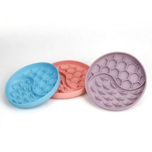 Supet 1pc Pet Multi-Function Silicone Anti-Choke Slow Feeder Bowl & Lick Mat, For Cats & Dogs