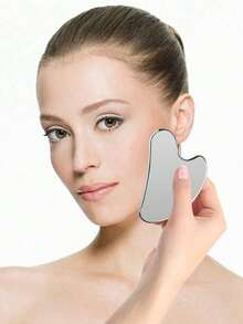 1个不锈钢心形刮痧板，用于面部按摩，便携式肌肉放松按摩板，不锈钢刮痧面部工具 - 面部按摩工具 - 光滑耐用的金属刮痧板，适用于面部和身体，消肿 - 心形按摩刮痧板（银色）不锈钢刮痧面部工具 - 銀色 - 查看 10
